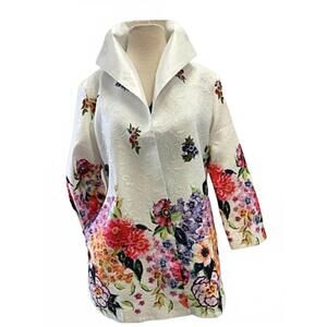 NEW GRACE CHUANG women's floral print jacket in white